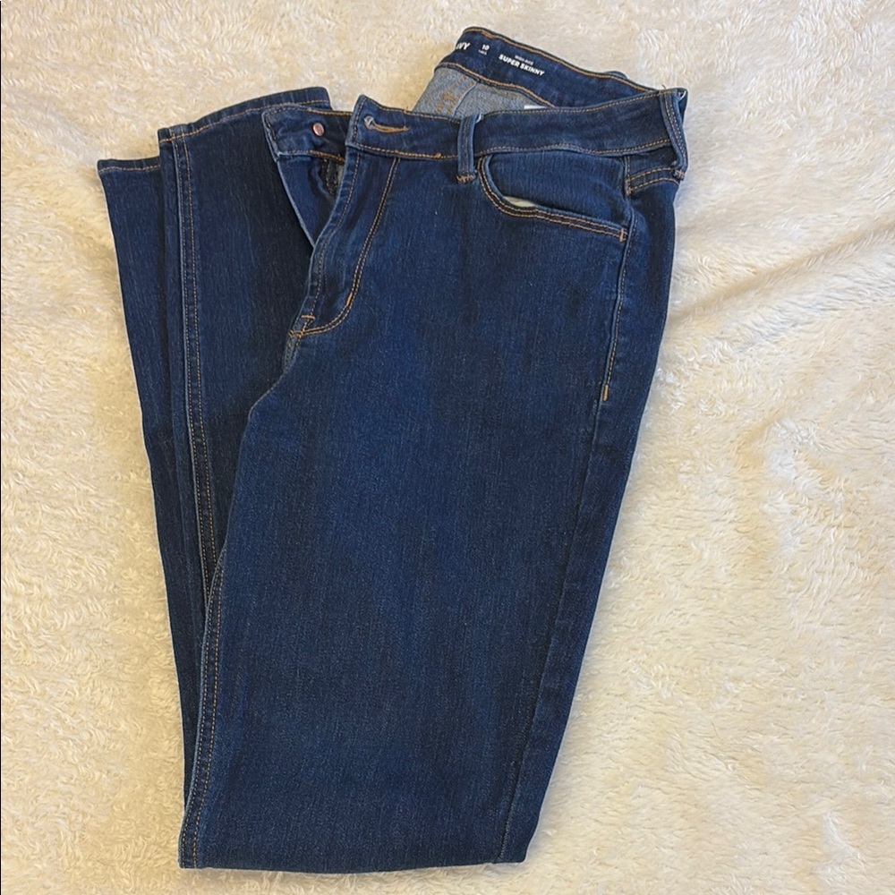 Women's Old Navy Super Skinny Blue Jeans size 10 long